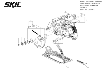 Page A Diagram and Parts List for A Skil Circular Saw