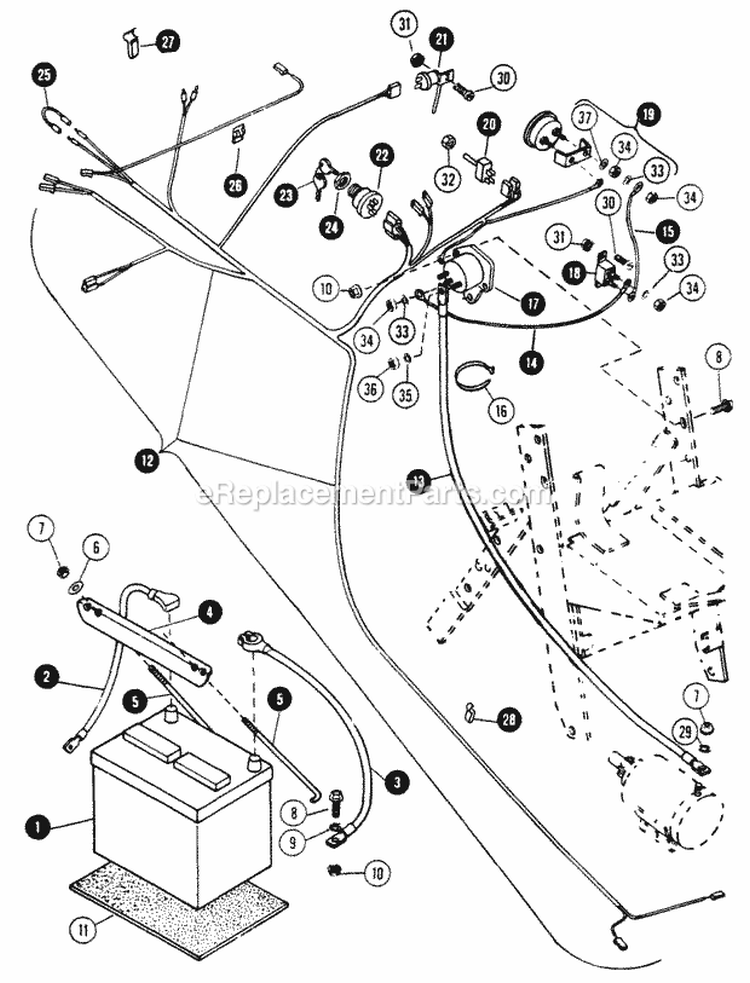 Electrical System Diagram and Parts List for 80024 Snapper Lawn Tractor