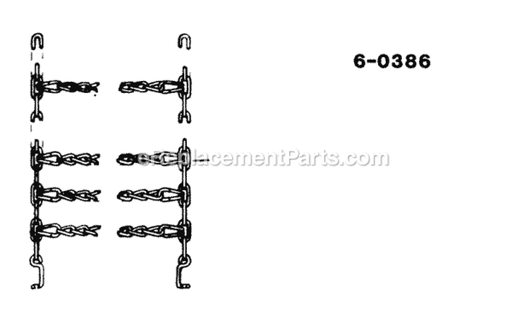 Tire Chains Diagram and Parts List for 80828 Snapper Lawn Tractor