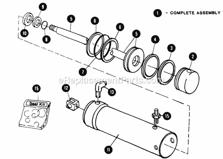 Hydraulic Cylinder Mid-Mount - Type B - Victo Diagram and Parts List for 80828 Snapper Lawn Tractor