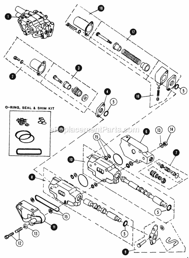 Hydraulic Valve - 2 Spool Diagram and Parts List for 80828 Snapper Lawn Tractor