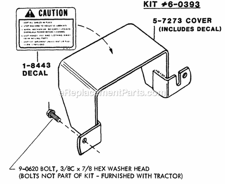 Rear PTO Shield Kit 60393 Diagram and Parts List for 80828 Snapper Lawn Tractor