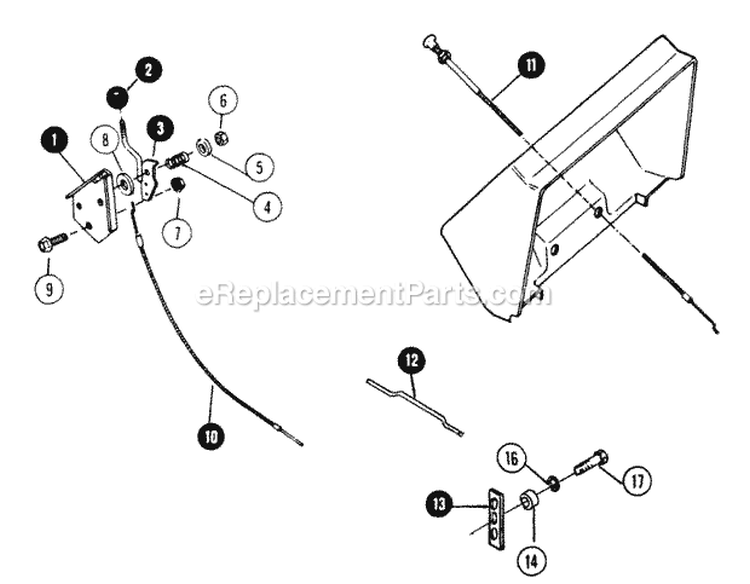 Controls Throttle  Choke Diagram and Parts List for 80828 Snapper Lawn Tractor