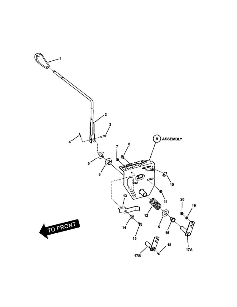 Gear Shifter Diagram and Parts List for 7800104 Snapper Lawn Mower