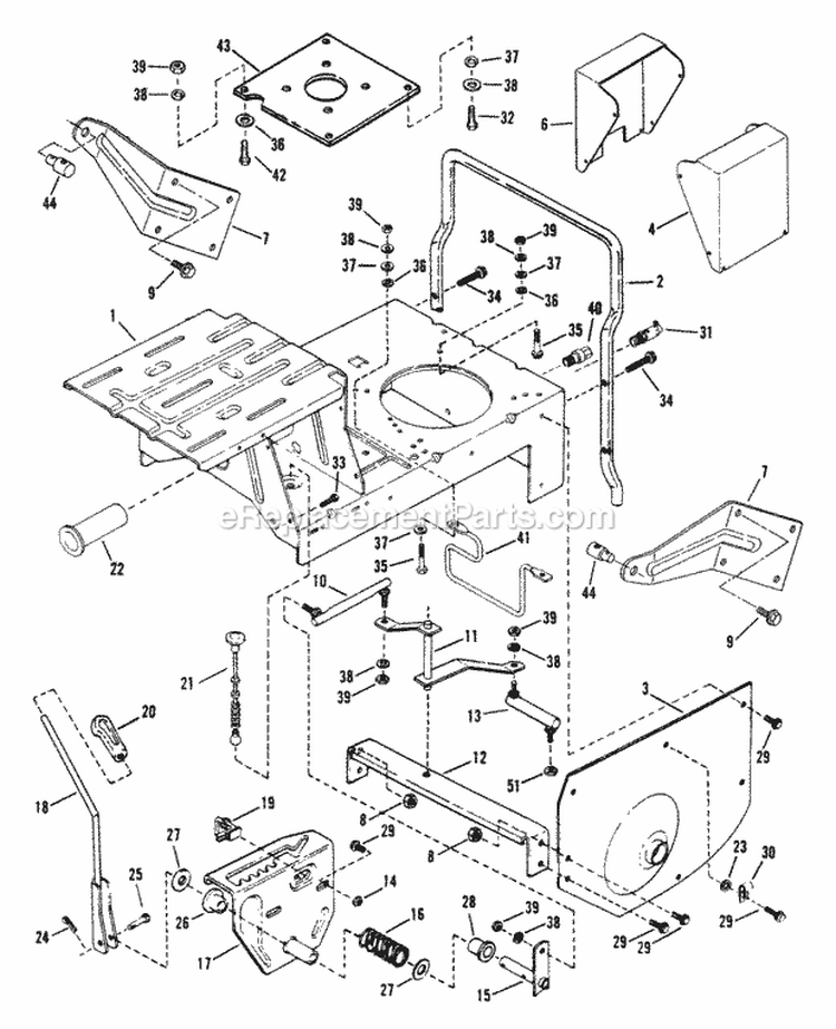 Main Case Diagram and Parts List for  Snapper Lawn Tractor