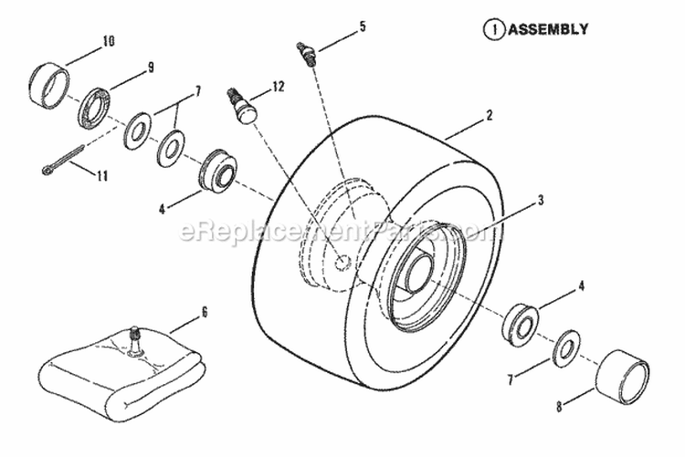 Wheels - Front Diagram and Parts List for  Snapper Lawn Tractor