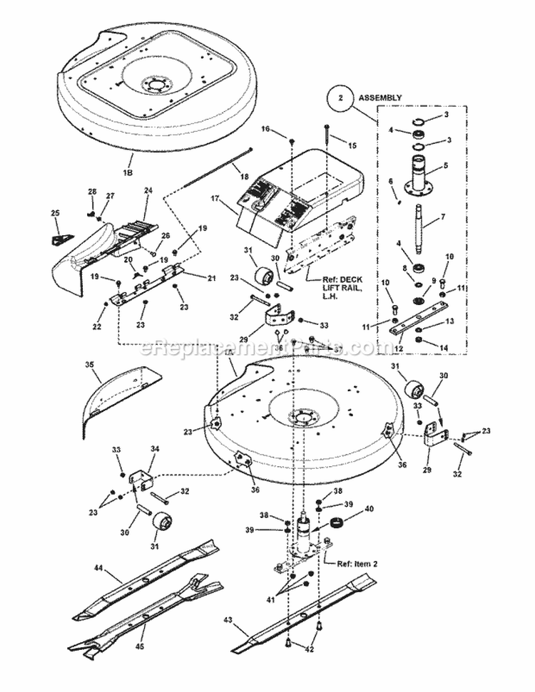 Mower Deck  Spindle Group (28  33) Diagram and Parts List for 7800785 Snapper Lawn Tractor