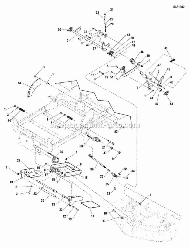 Decklift Group Diagram and Parts List for 5900755 Snapper Lawn Tractor