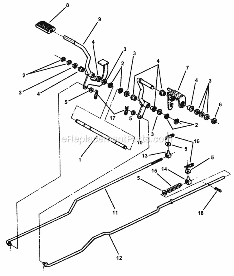 Brake  ForwardReverse Control Assemblies Diagram and Parts List for 84270 Snapper Lawn Tractor