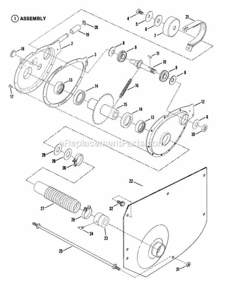 Chain Case LH Fender Diagram and Parts List for  Snapper Lawn Mower