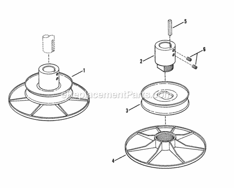 Drive Disc Assembly Diagram and Parts List for  Snapper Lawn Mower
