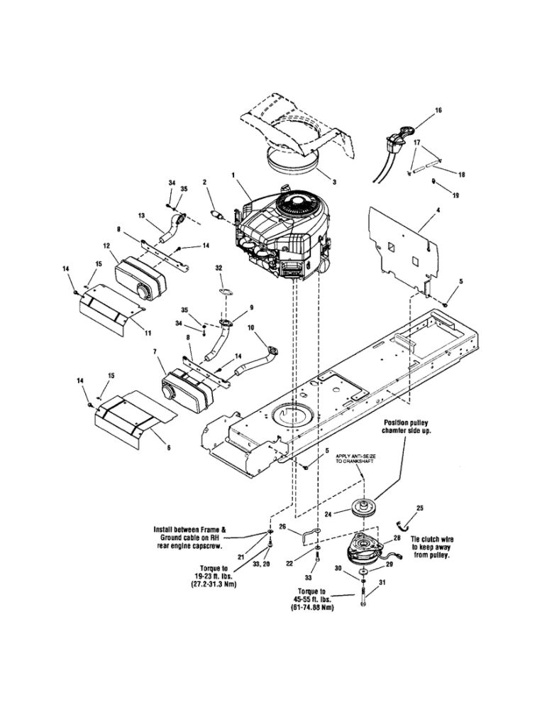 Engine Diagram and Parts List for  Snapper Lawn Tractor