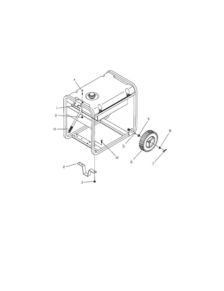 Wheel Kit Diagram and Parts List for  Snapper Generator