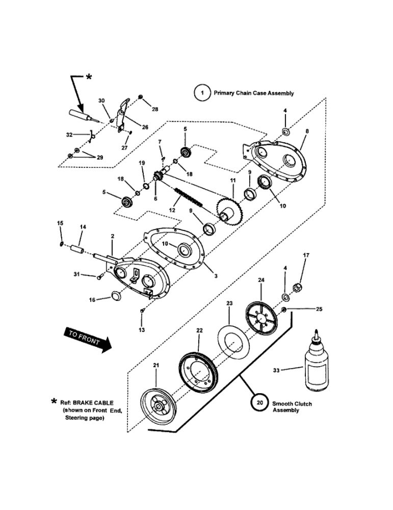 Primary Chain Case/Smooth Clutch Diagram and Parts List for 7800104 Snapper Lawn Mower
