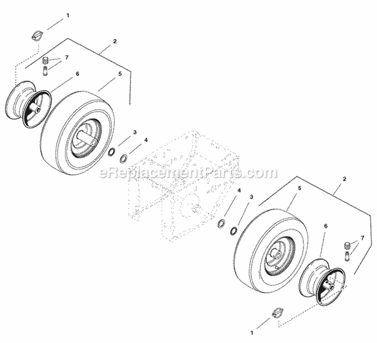 Wheels  Tires Group Diagram and Parts List for 1695314 Snapper Snow Blower