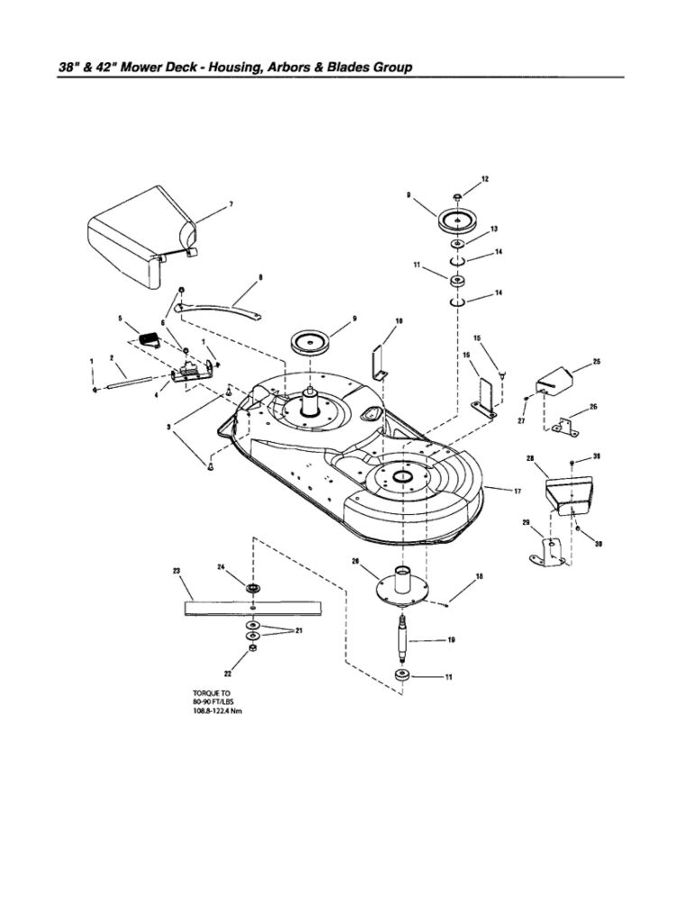 Housing/Arbors/Blades 1 Diagram and Parts List for  Snapper Lawn Tractor