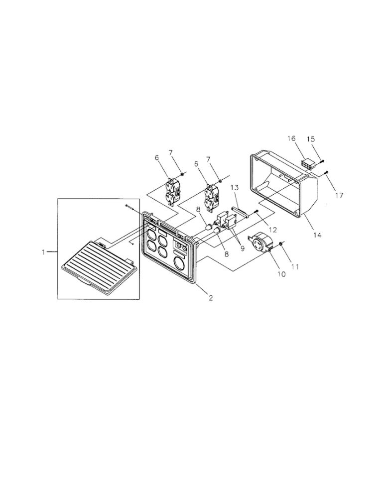 Control Panel Diagram and Parts List for  Snapper Generator