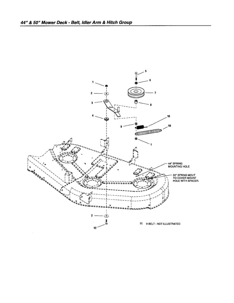 Belt/Idler Arm/Hitch 2 Diagram and Parts List for  Snapper Lawn Tractor