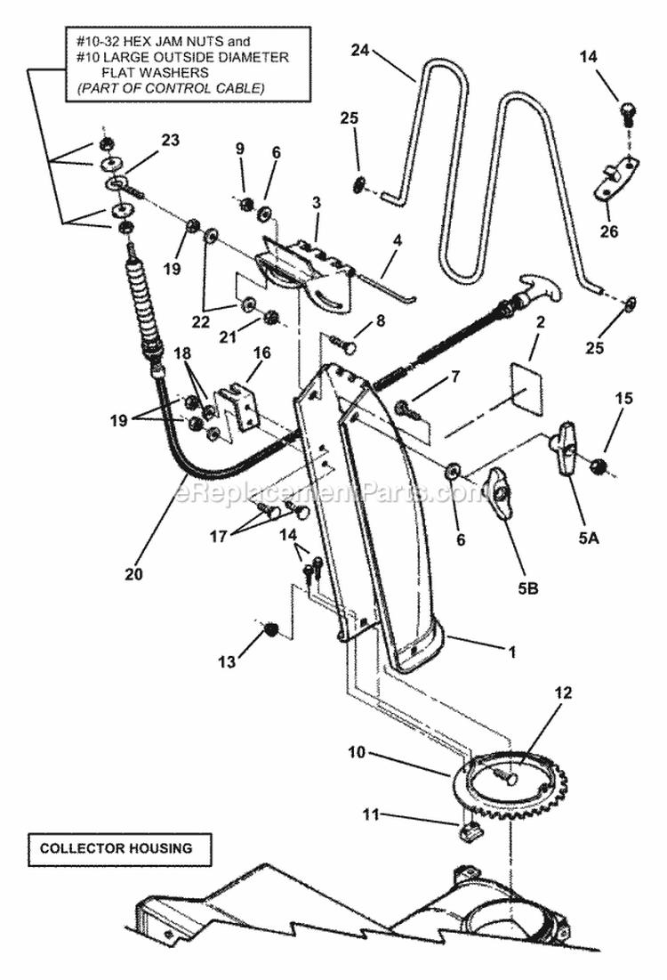 Discharge Chute Diagram and Parts List for  Snapper Snow Blower