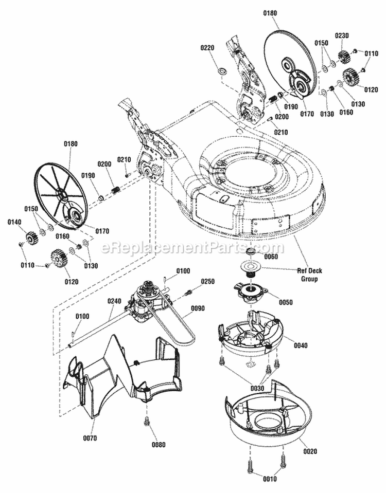 Drive Group Diagram and Parts List for  Snapper Lawn Mower