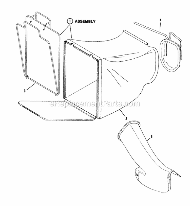 Grass Bag Diagram and Parts List for  Snapper Lawn Mower