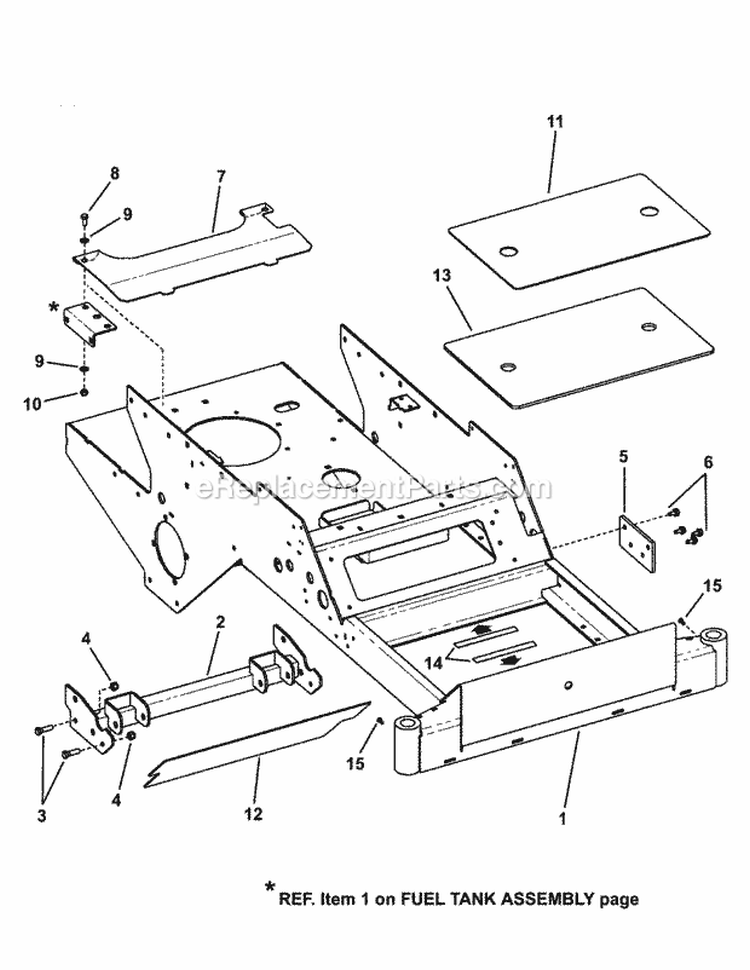 Frame Assembly Diagram and Parts List for  Snapper Lawn Tractor