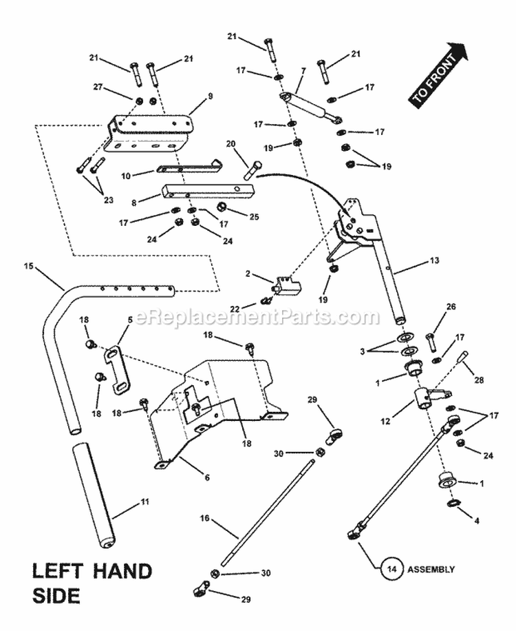 Twin Stick Control Assembly (LH) Diagram and Parts List for  Snapper Lawn Tractor