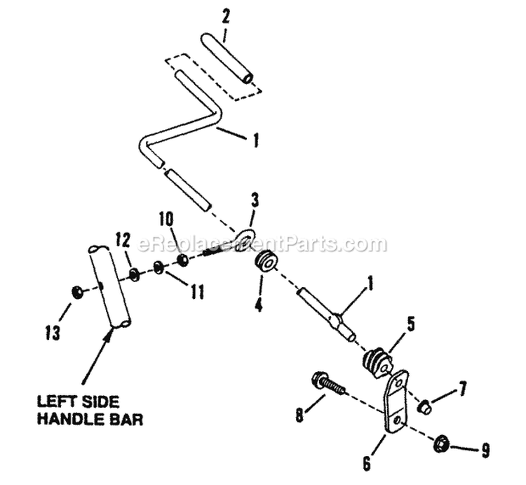 Chute Crank Control (I5222  92-I7222) Diagram and Parts List for  Snapper Snow Blower
