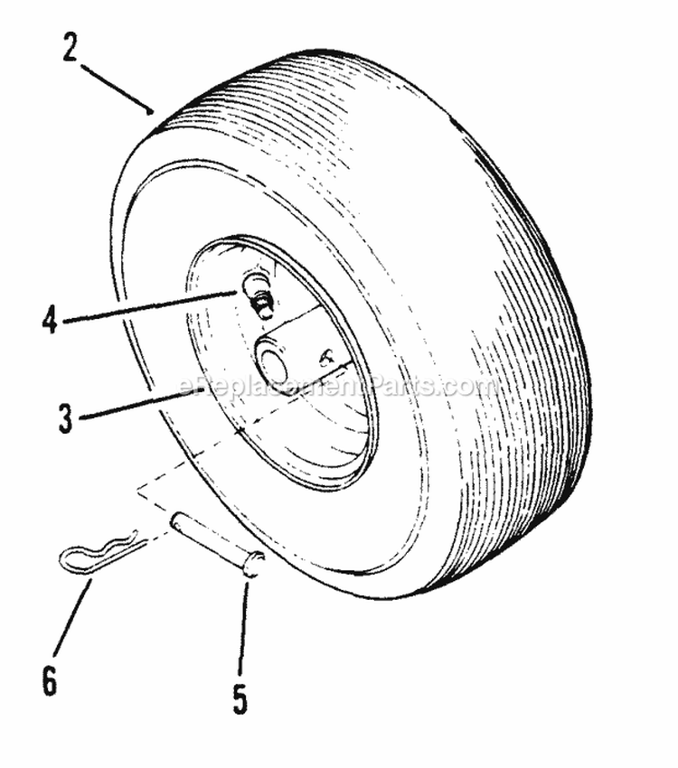 Wheel  Tire Assembly Diagram and Parts List for  Snapper Snow Blower