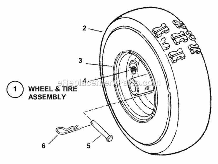 Wheels Diagram and Parts List for  Snapper Snow Blower