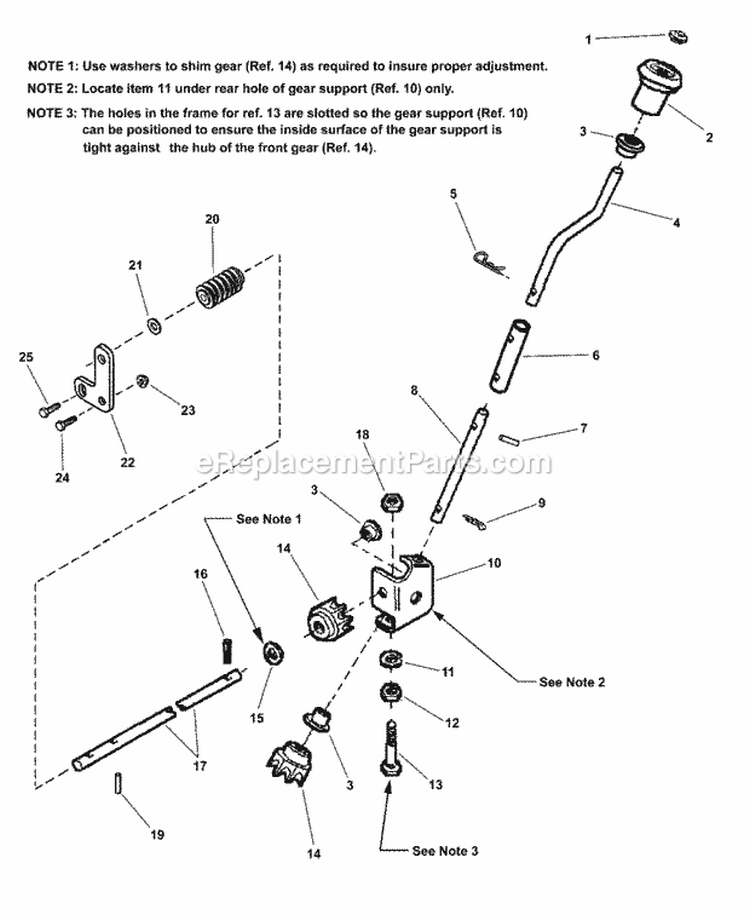 Chute Crank Control Diagram and Parts List for 7800000 Snapper Snow Blower