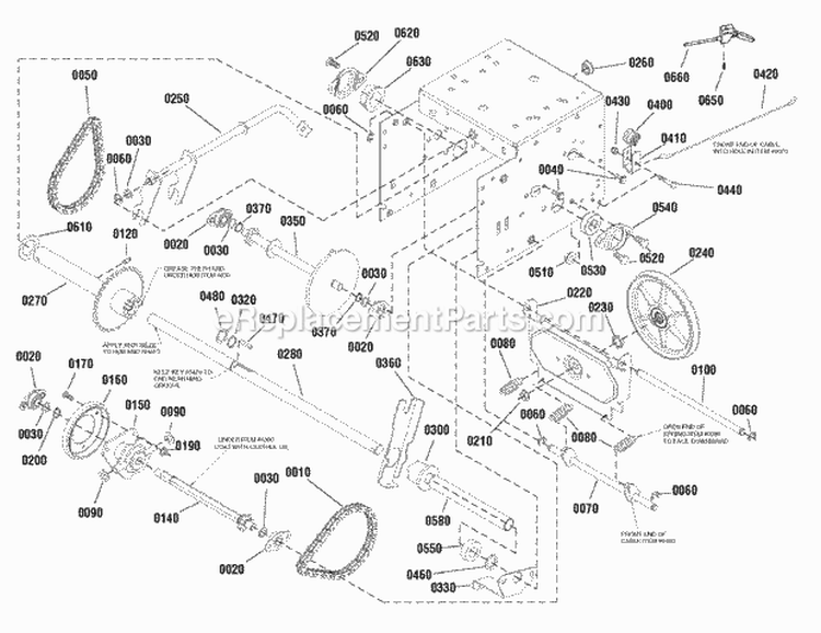 Traction Drive Group - Easy Turn Diagram and Parts List for 1696004 Snapper Snow Blower