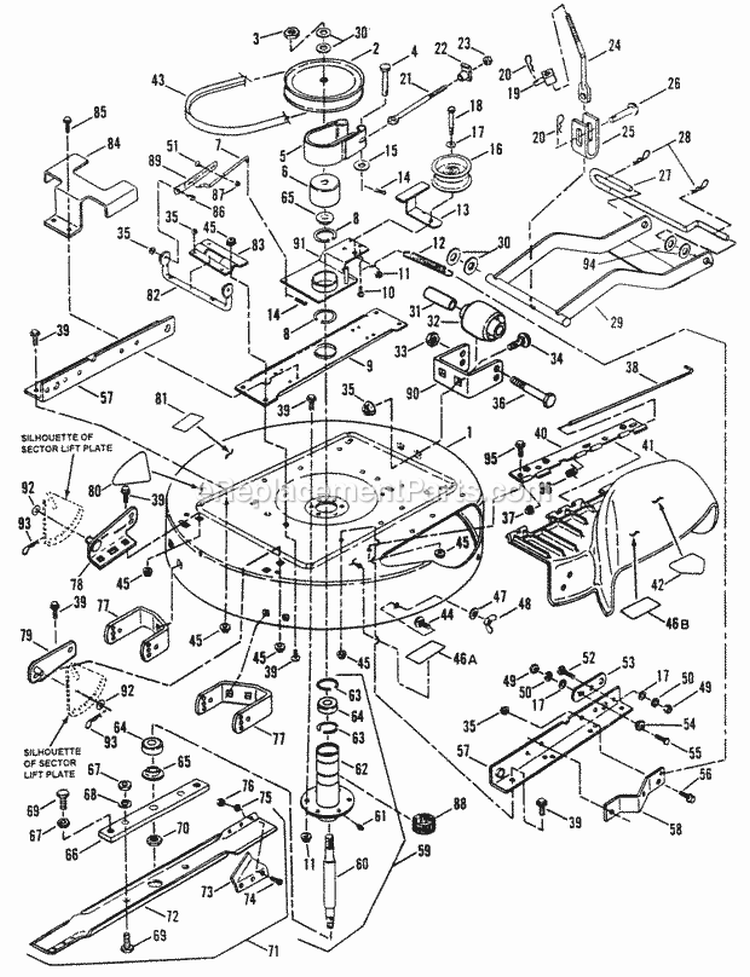 33 Cutting Deck Belts Brakes Diagram and Parts List for  Snapper Lawn Tractor