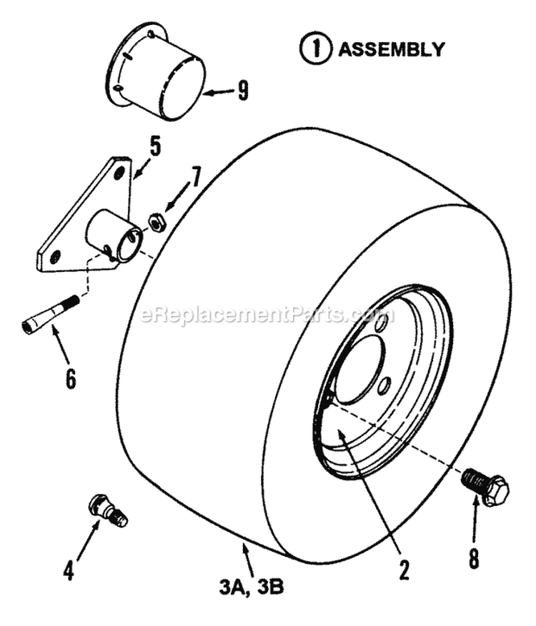 Rear Wheels Diagram and Parts List for  Snapper Lawn Tractor