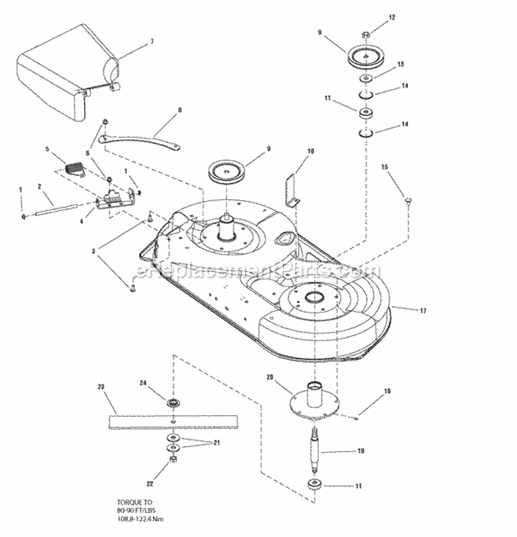 42 Housing Arbor  Blades Group Diagram and Parts List for 2690808 Snapper Lawn Tractor