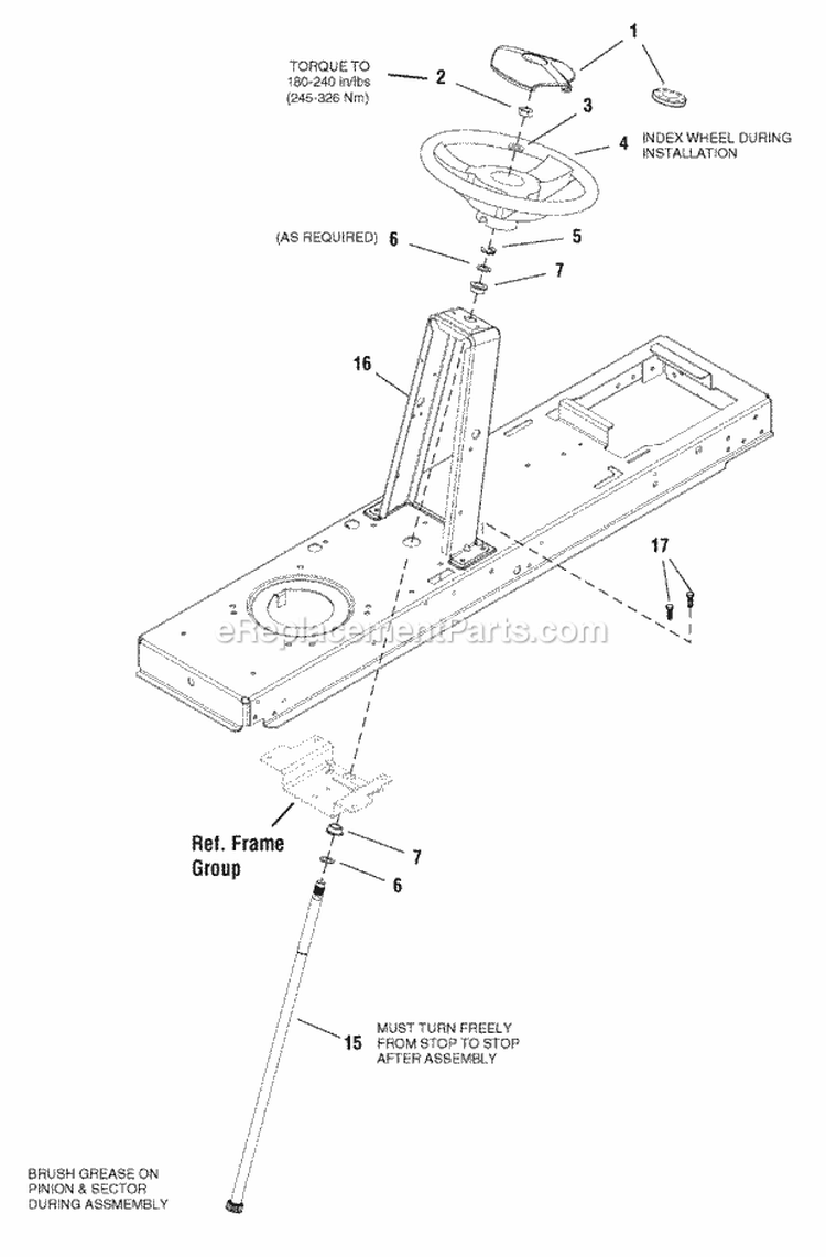 Steering Group Diagram and Parts List for 2690808 Snapper Lawn Tractor