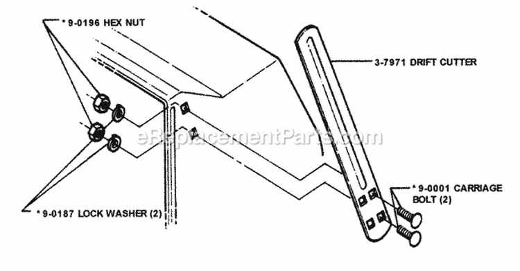 Drift Cutter Kit 60472 Diagram and Parts List for  Snapper Snow Blower
