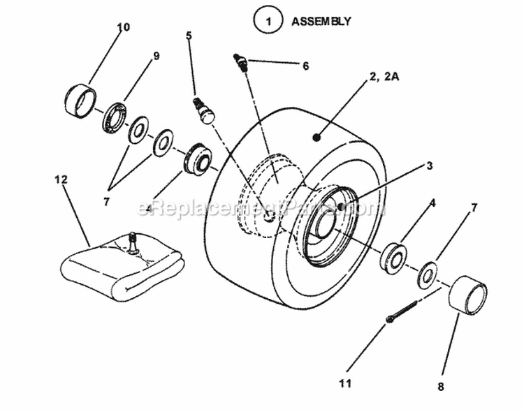 Wheels - Front Diagram and Parts List for  Snapper Lawn Tractor
