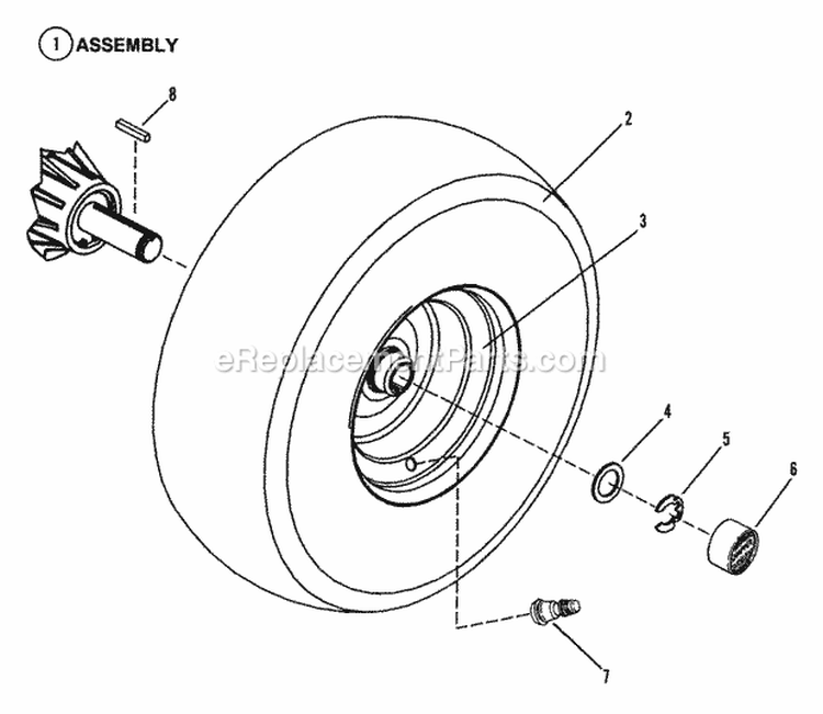Wheels - Rear Diagram and Parts List for  Snapper Lawn Tractor