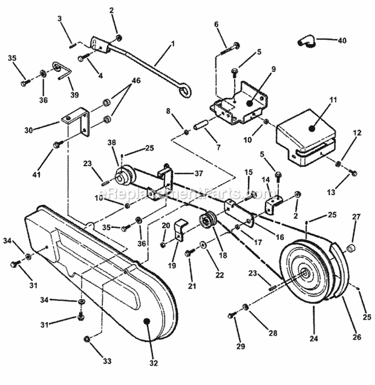 Shift  Drive Components Diagram and Parts List for 84433 Snapper Tiller
