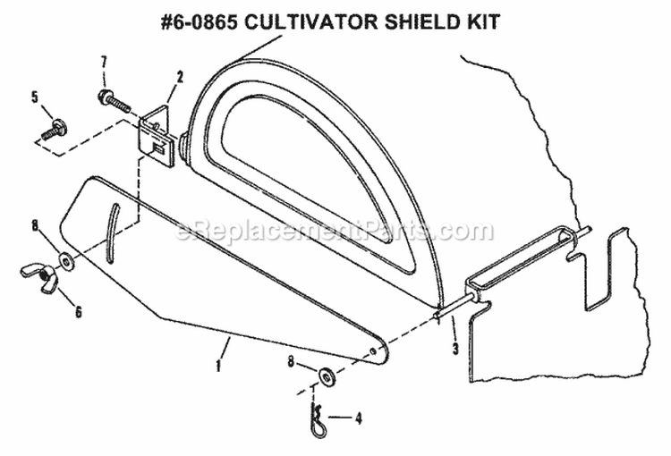 Accessory - Cultivator Shield Kit Diagram and Parts List for 80227 Snapper Tiller