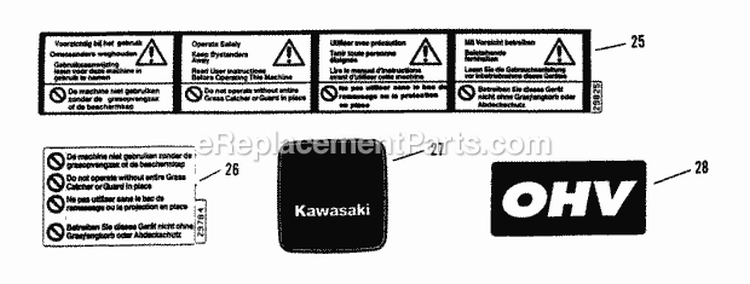 Decals (Part 2) Diagram and Parts List for  Snapper Lawn Mower