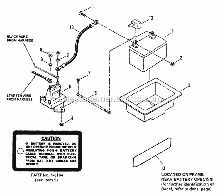 Electrical Components Diagram and Parts List for  Snapper Lawn Tractor
