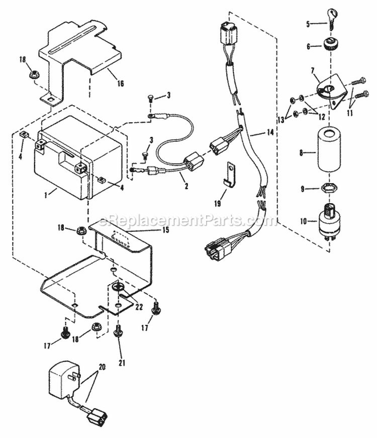 Electric Start Accessory Diagram and Parts List for  Snapper Lawn Mower