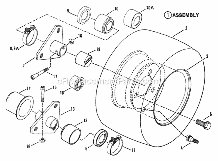 Wheels - Rear Diagram and Parts List for  Snapper Lawn Tractor