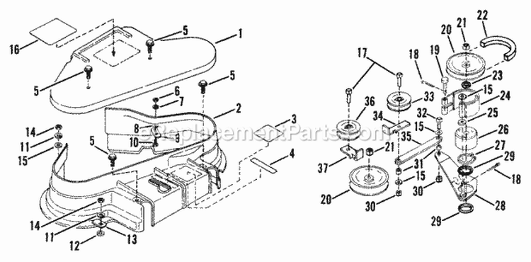 Deck Cover Blade Brake - 41 - Series 8 Diagram and Parts List for  Snapper Lawn Tractor