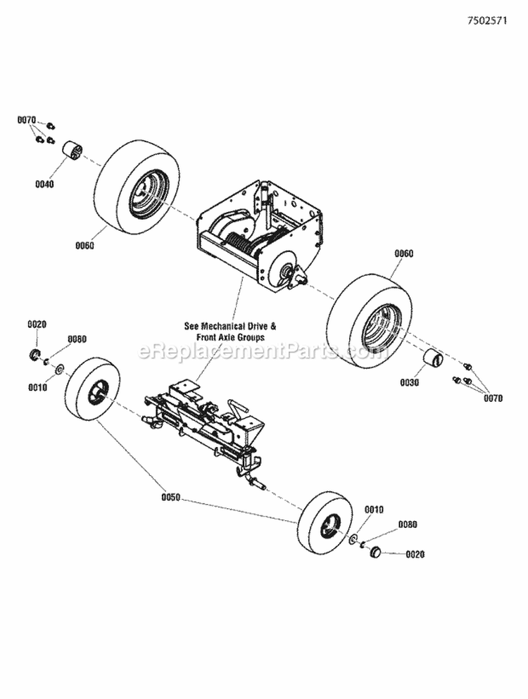 Wheel Group Diagram and Parts List for  Snapper Lawn Tractor