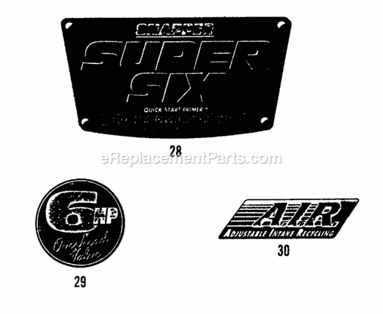 Decals (Part 2) Diagram and Parts List for 90S Snapper Lawn Mower