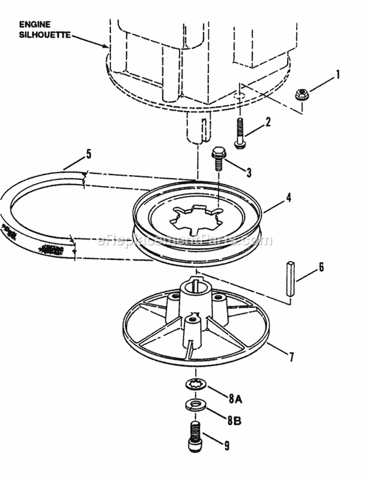 Engine  Drive Parts Diagram and Parts List for 85230 Snapper Tiller