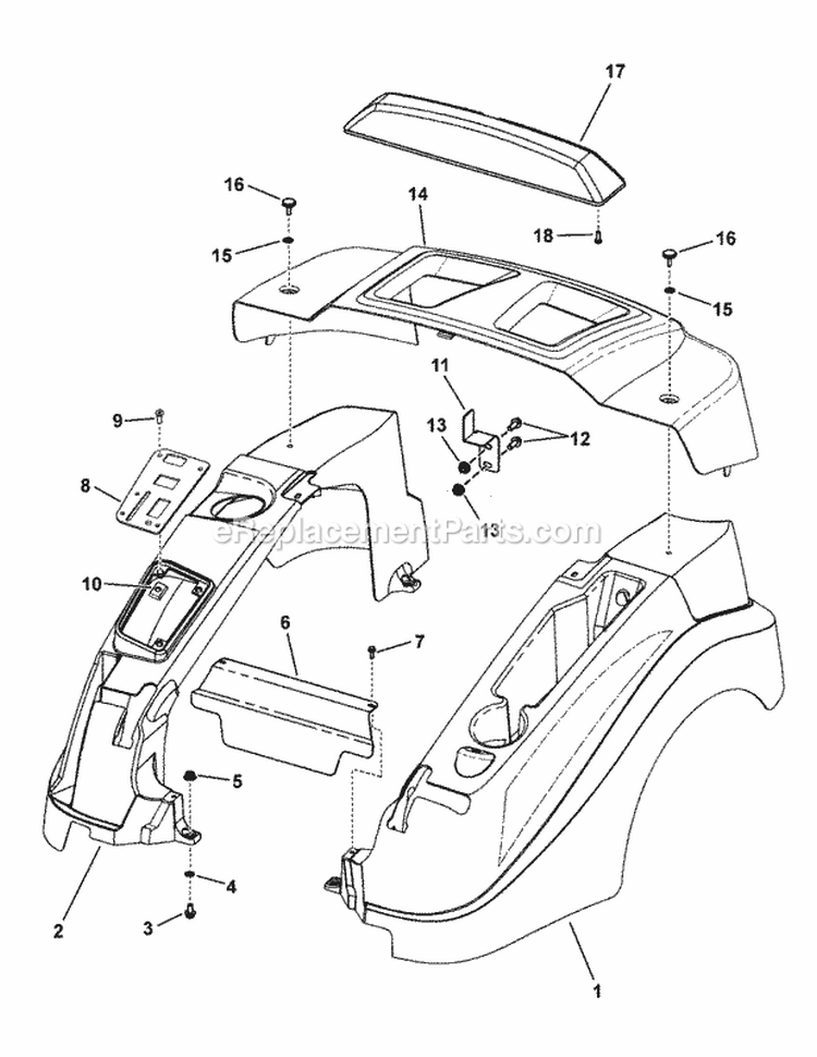 Snapper Fender Group Diagram and Parts List for 7800010 Snapper Lawn Tractor